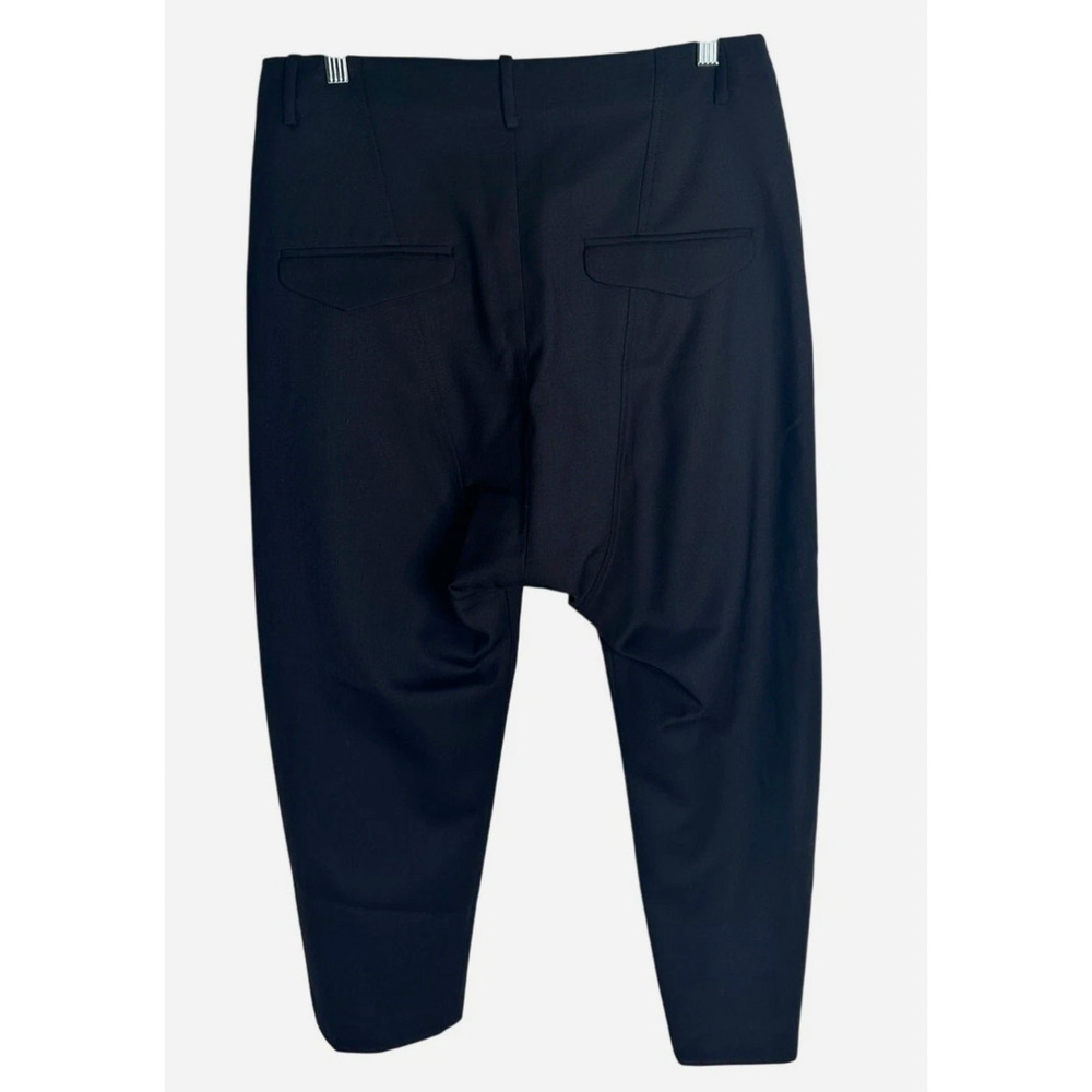 NWT! Nili Lotan 8 WOOL PARIS Pants $495 Drop Crotch Slouchy Trousers Crop Black - Picture 7 of 11